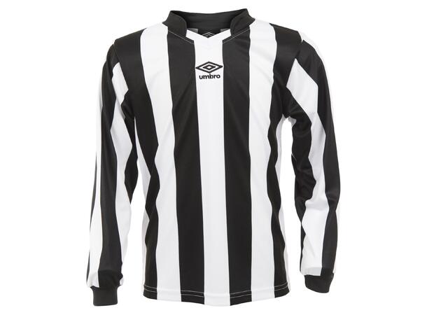 UMBRO Certi Strip Jsy LS J Hvit/Sort 128 Stripet teknisk spillertrøye 